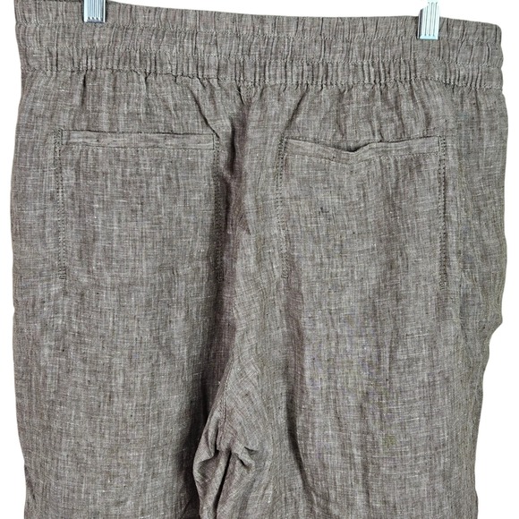 Athleta Women's Linen Pants Drawstring Waist Brown Size M - Picture 5 of 11